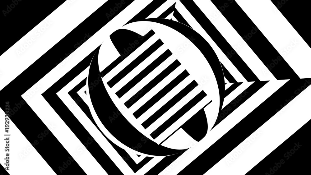 Poster abstract background with black and white stripes. 3d rendering