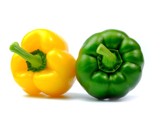 sweet peppers isolated on white background.