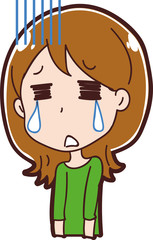 落ち込む女性のイラスト素材