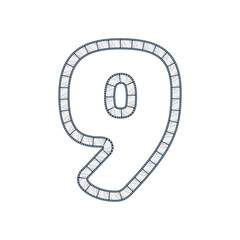 9 Film Strip Letter Logo Icon Design