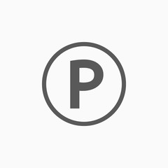 parking icon, pin parking vector