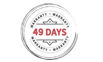Obraz premium 49 days warranty icon vintage rubber stamp guarantee