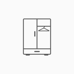 wardrobe icon, clothes vector