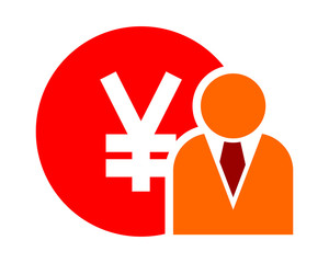 Obraz premium yen figure person currency financial money price economy image vector icon logo symbol