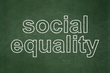 Political concept: text Social Equality on Green chalkboard background
