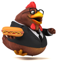 Fun chicken - 3D Illustration