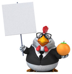 Fun chicken - 3D Illustration