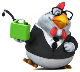 Fun chicken - 3D Illustration