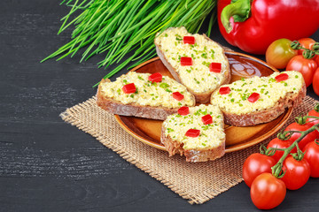 Toast with egg cream