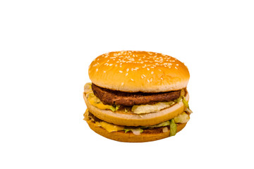Fresh hamburger isolated on the white background