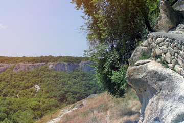 View from the cave city of Chufut-Kale, Crimea, Russia.