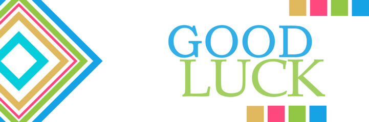 Good Luck Colorful Borders Squares Horizontal 