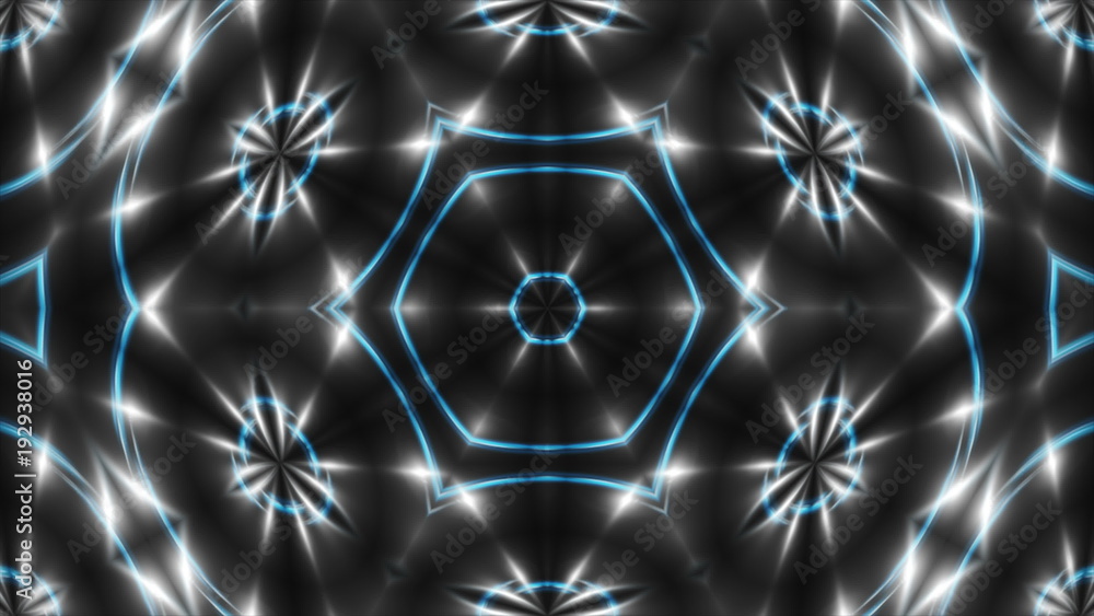 Poster vj fractal white kaleidoscopic background. 3d rendering digital backdrop