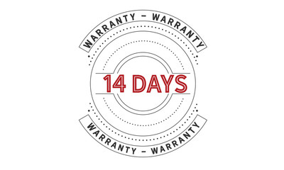 14 days warranty icon vintage rubber stamp guarantee