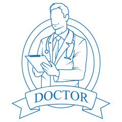 Doctor with stethoscope. Health Care. Young doctor in uniform. Medicine