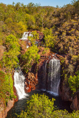 Florence Falls is a spectacular double waterfall set amid the monsoon forest which cascades into a swimming hole. Litchfield National Park, Northern Territory - Darwin, Australia.