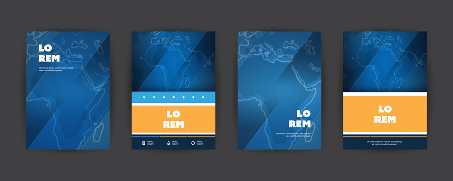 Four Modern Style Technology Flyer or Cover Designs for Your Business - Applicable for Banners, Placards, Posters - Creative EPS10 Vector Template
