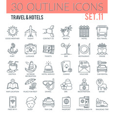 Travel & hotels Icons