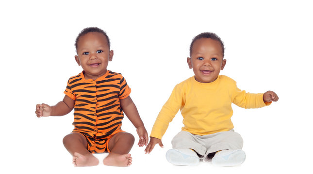 Twin African-American babies