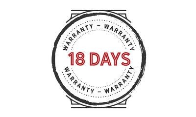 18 days warranty icon vintage rubber stamp guarantee