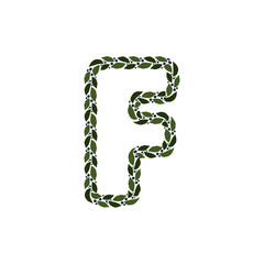 F Plant Letter Logo Icon Design
