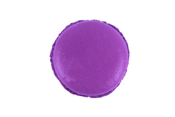 macaron dessert violet, on white background