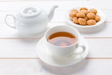 tea on the wooden table