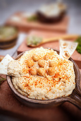  Close up of hummus