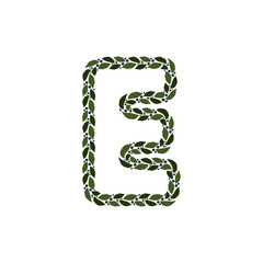 E Plant Letter Logo Icon Design