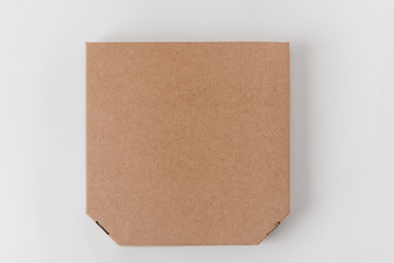 top view of brown paper pizza box
