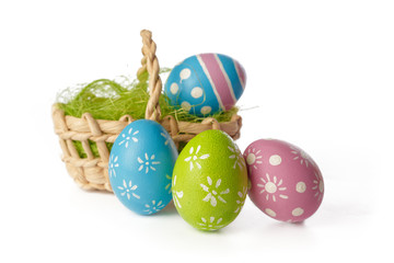 easter eggs isolated on white
