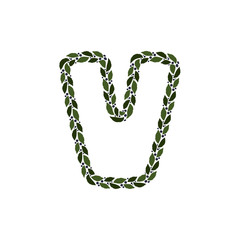 V Plant Letter Logo Icon Design