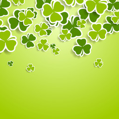 St. Patricks Day green clovers abstract background