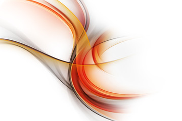 Naklejka na ściany i meble Awesome Abstract Orange Fractal Waves Design Flames Concept