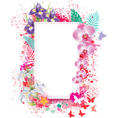 Greeting card with spray grunge background