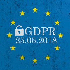 Blue Concrete EU Flag GDPR