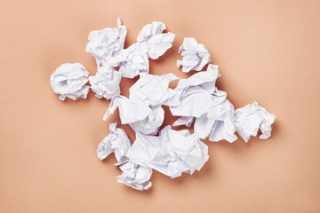 Crumpled paper ball isolated