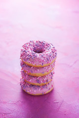 delicious pink donuts