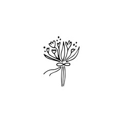 Wedding bouquet logo element