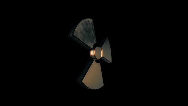 Radiation rotate 3d realistic icon in PNG format with ALPHA transparency channel. 4k