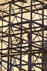 Lights and shadows on a scaffolding