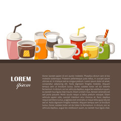 Vector cartoon non alcoholic drinks background