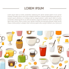 Vector cartoon non alcoholic drinks background