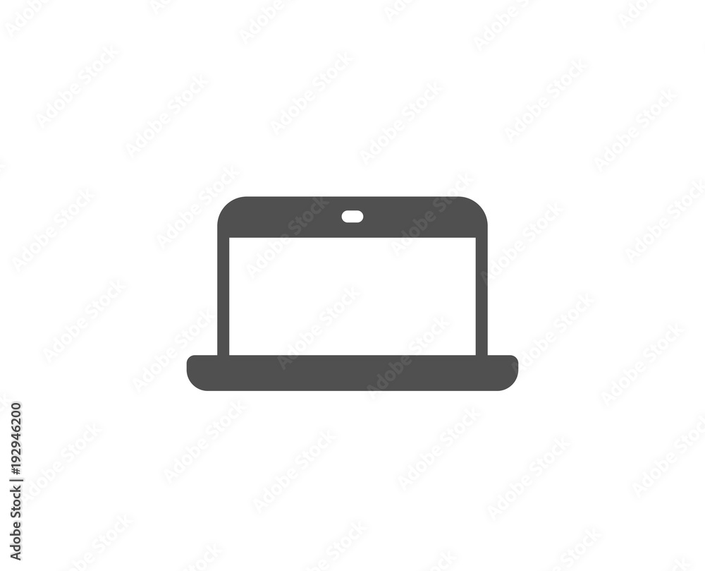 Poster laptop computer icon. notebook sign. portable personal computer symbol. quality design elements. cla