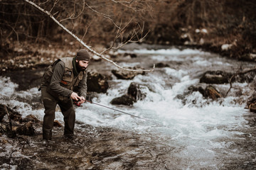 catch trout in the stream