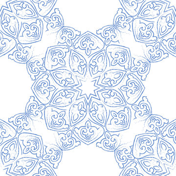 Arabic Seamless Pattern. Ramadan Kareem islamic vector on white background