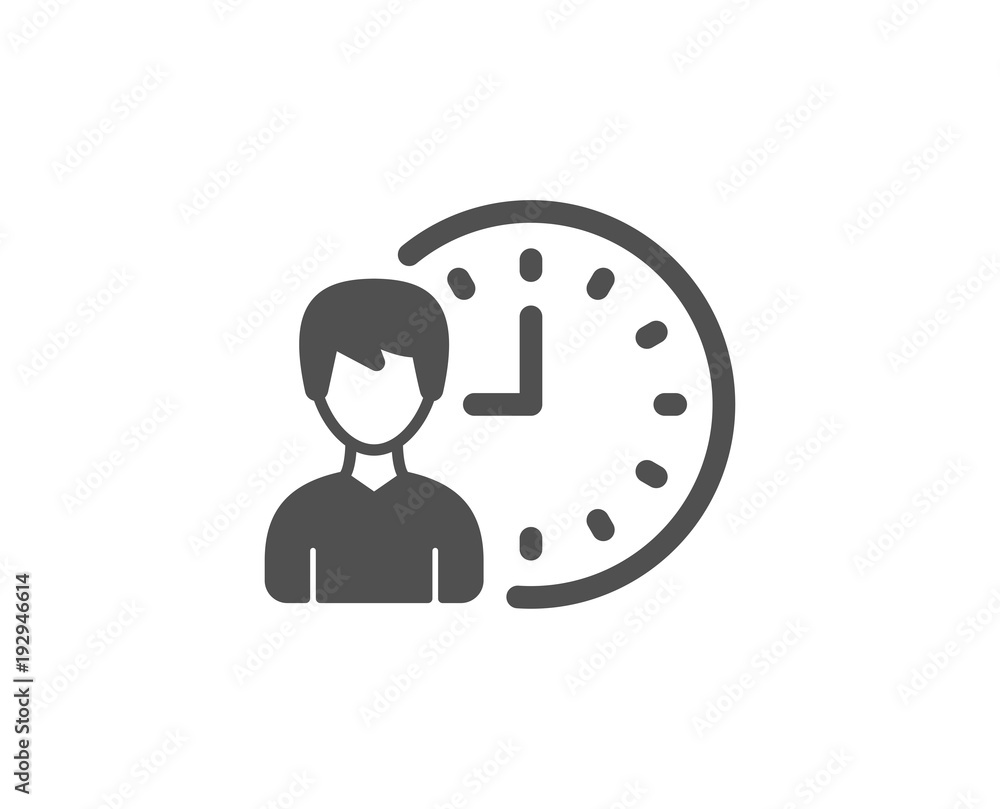 Poster business project deadline simple icon. working hours or time management sign. quality design element