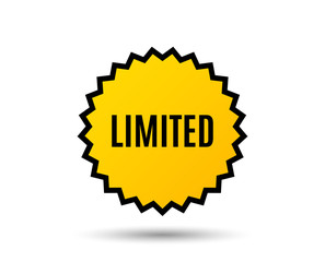 Limited symbol. Special offer sign. Sale. Star button. Graphic design element. Vector