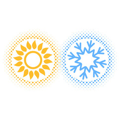 Sun and snowflake abstract