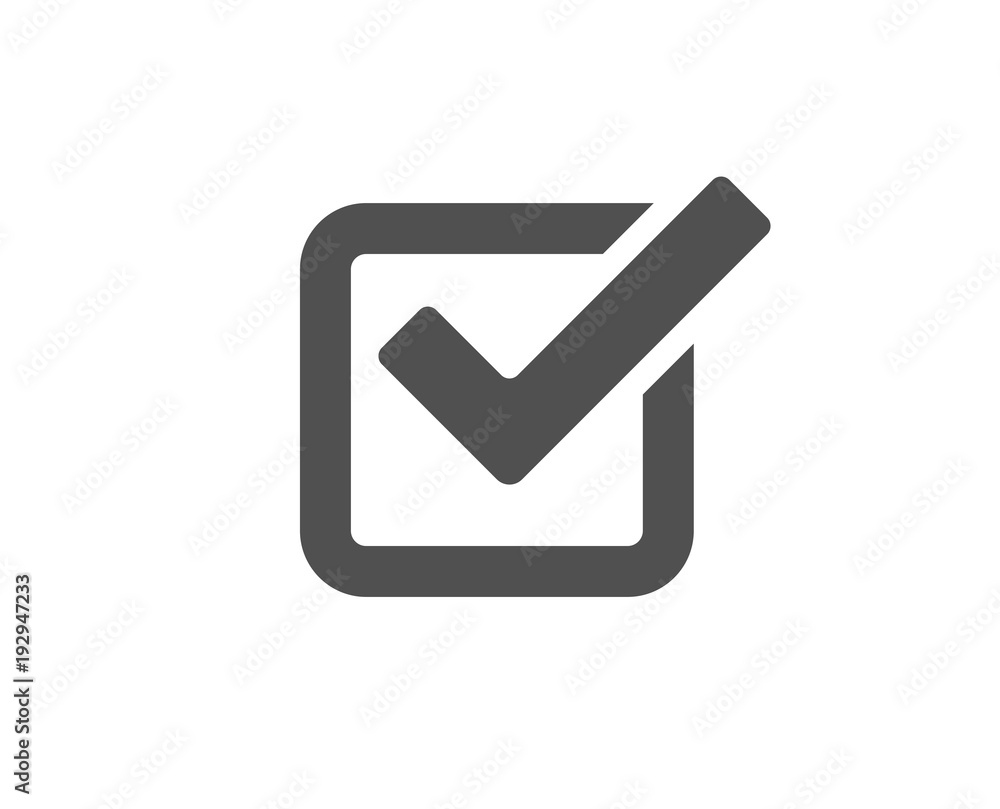 Poster check simple icon. approved tick sign. confirm, done or accept symbol. quality design elements. clas